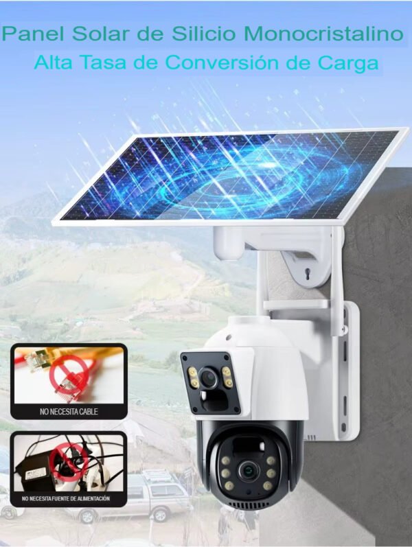 Cámara de Seguridad Wifi Ptz Panel Solar Con Batería 8mp - Imagen 3