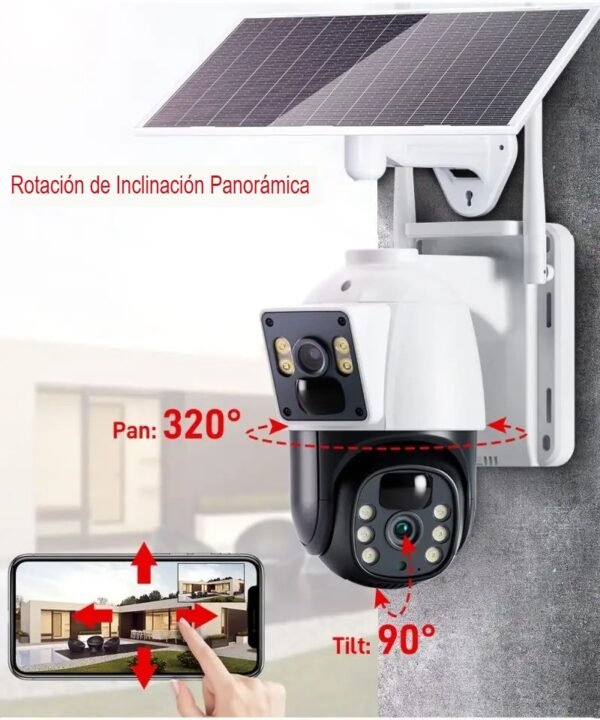 Cámara de Seguridad Wifi Ptz Panel Solar Con Batería 8mp - Imagen 4