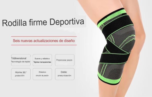 Rodillera deportiva de tejido elástico con vendaje rodillera - Imagen 6