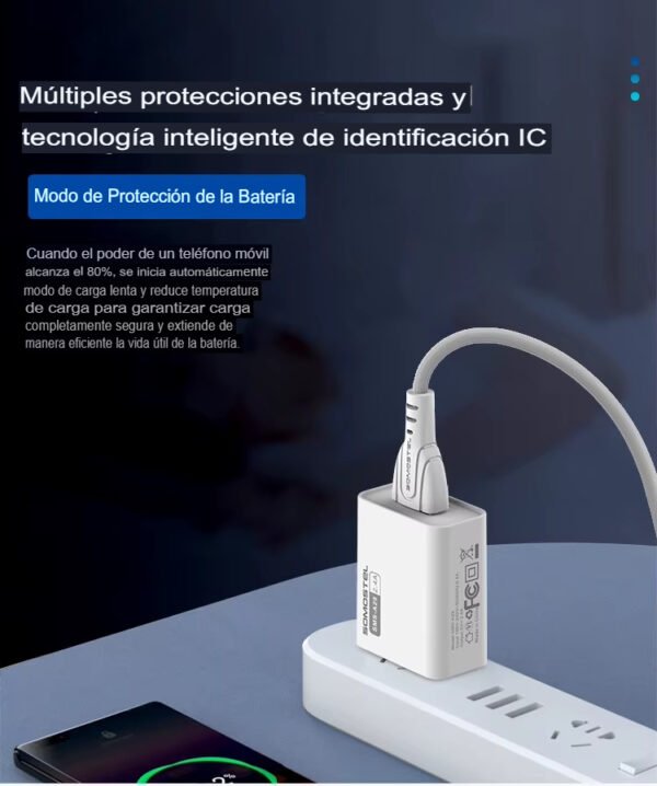 Cargador Somostel USB + Cable C, Micro, iPhone - Imagen 3