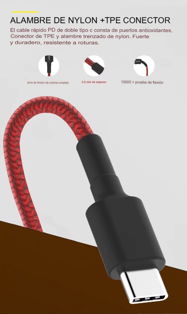 Cable de Datos Somostel C a iPhone, Tipo C (1M) Carga Rápida - Imagen 4
