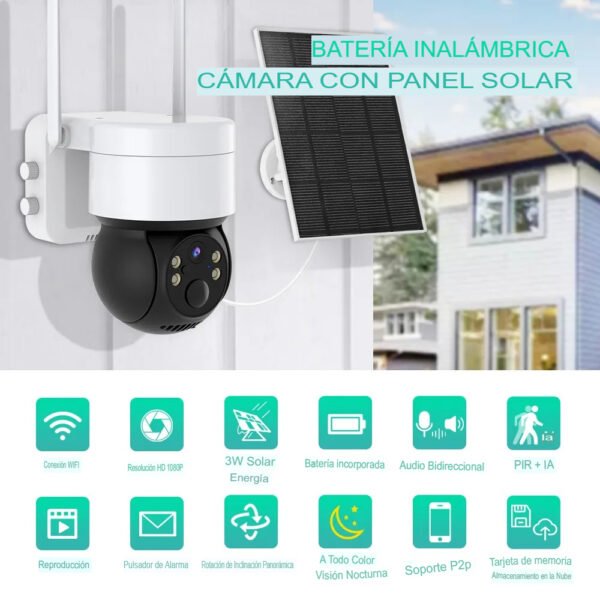 Cámara de Seguridad Solar Inalámbrica WIFI - Imagen 6