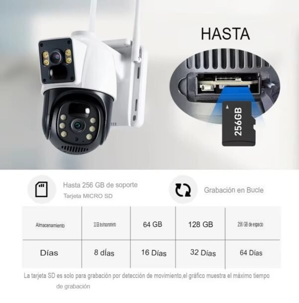 Cámara de Seguridad Wifi Ptz Panel Solar Con Batería 8mp - Imagen 2