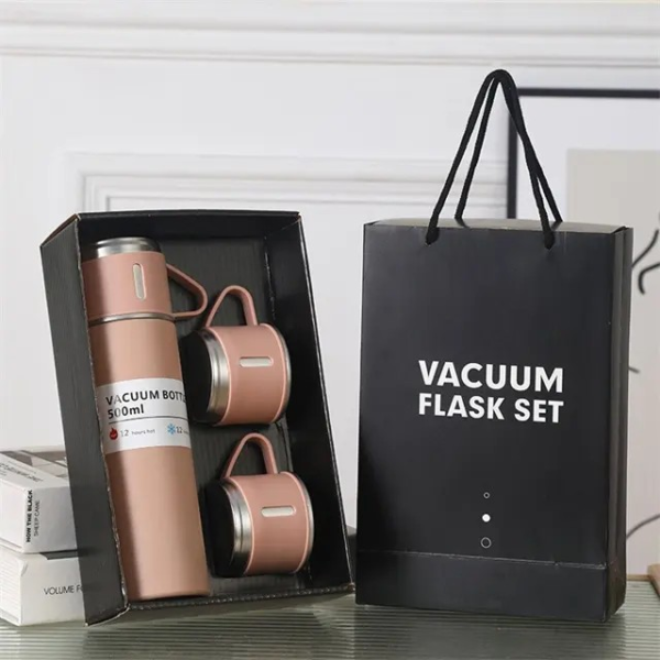 Termo de acero inoxidable + juego de 3 tazas - Imagen 3