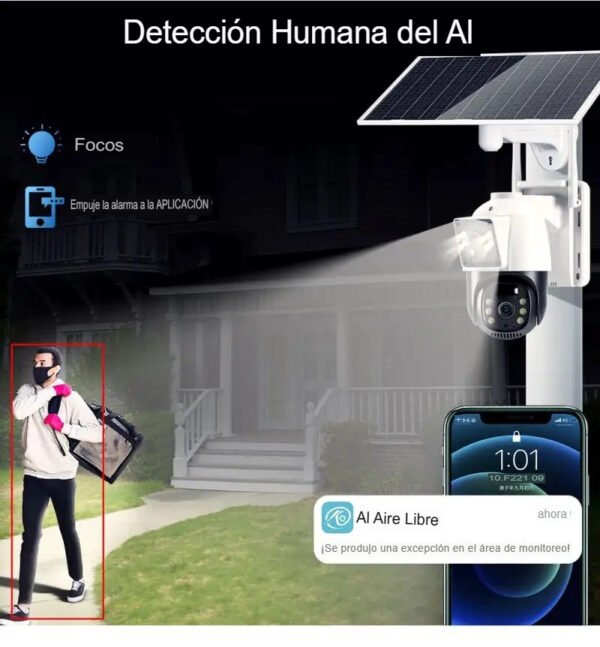 Cámara de Seguridad Wifi Ptz Panel Solar Con Batería 8mp - Imagen 8