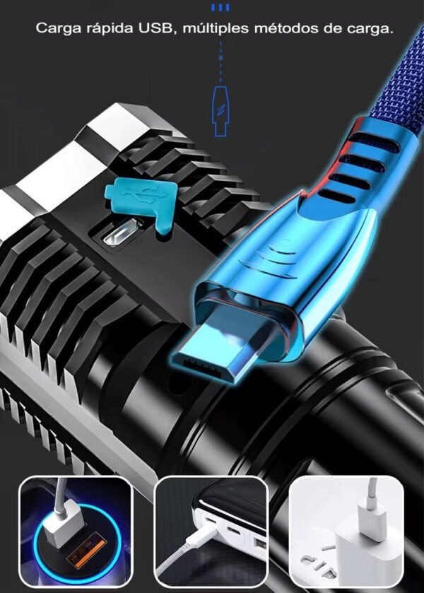Linterna Recargable de 4 LED - Imagen 8