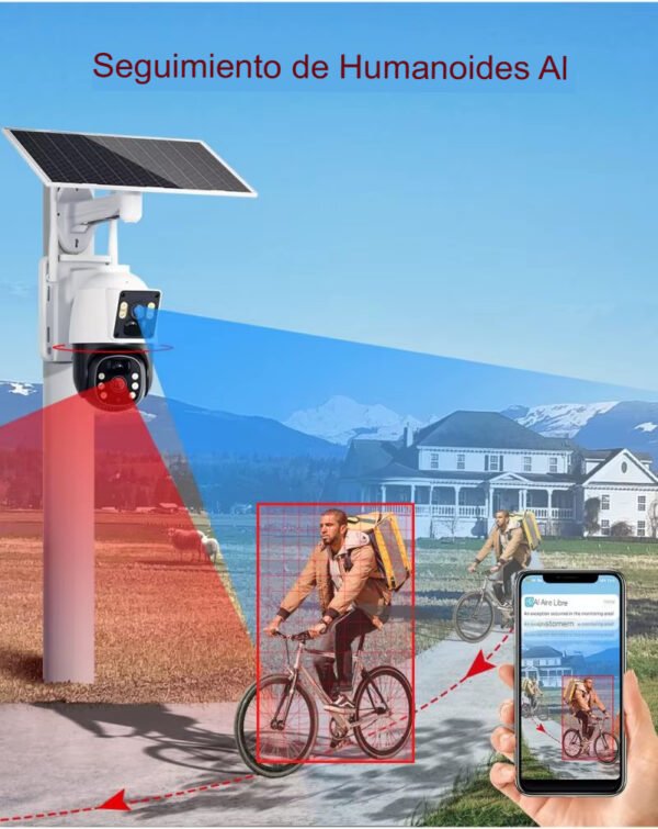 Cámara de Seguridad Wifi Ptz Panel Solar Con Batería 8mp - Imagen 15