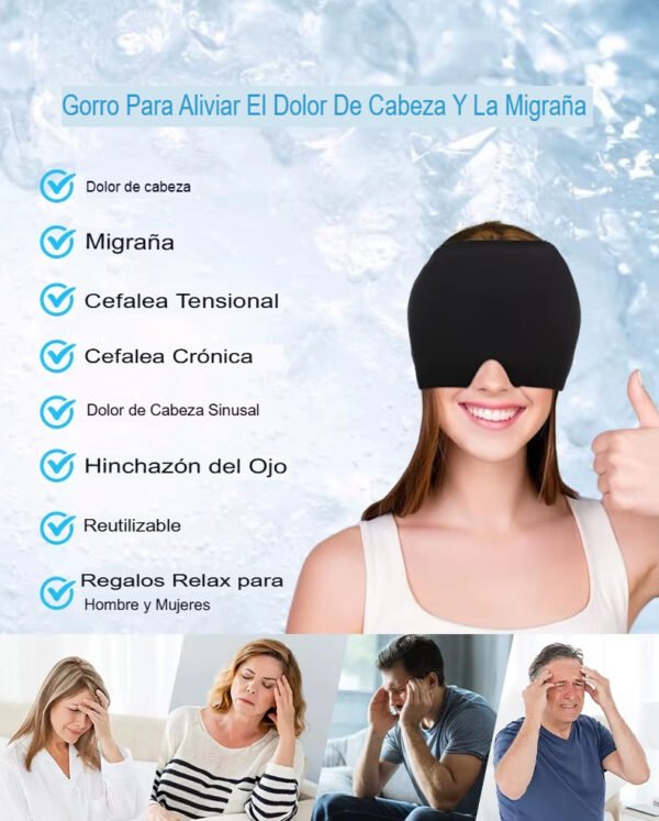 Gorra Dolor De Cabeza Migraña Alivia Calma Desinflama