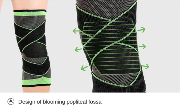 Rodillera deportiva de tejido elástico con vendaje rodillera - Imagen 4