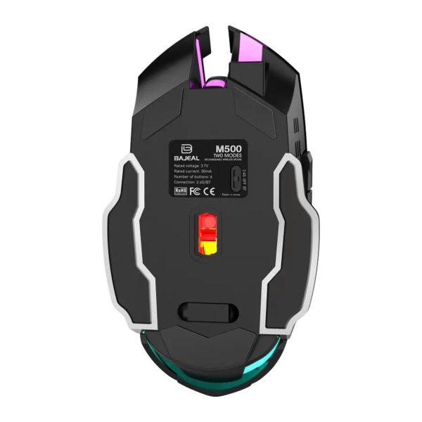 Mouse Bajeal Gamer M500 inalámbrico Recargable 2.4G + Bluetooth  RGB - Imagen 6