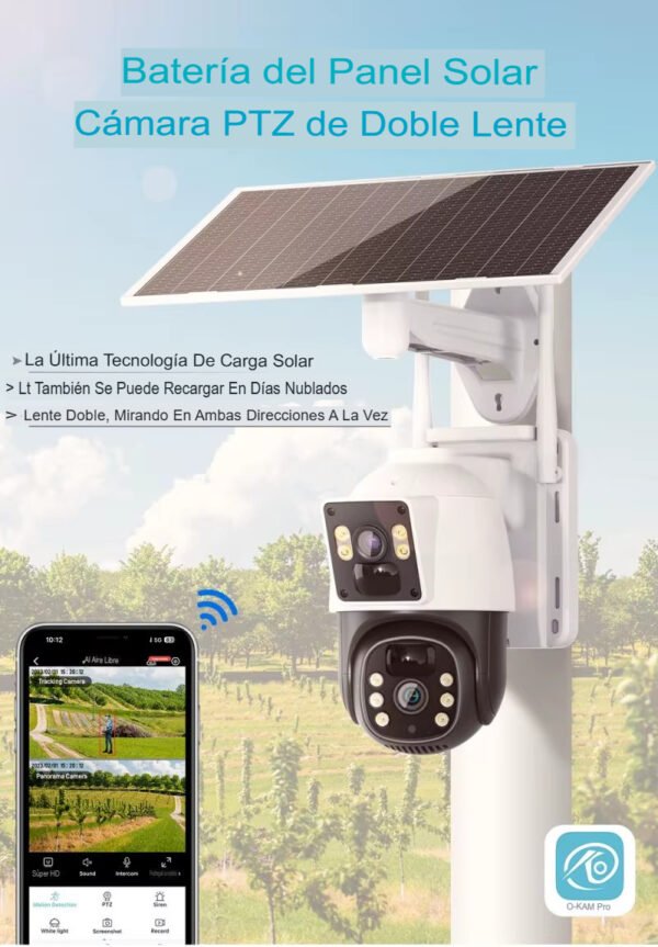 Cámara de Seguridad Wifi Ptz Panel Solar Con Batería 8mp - Imagen 14